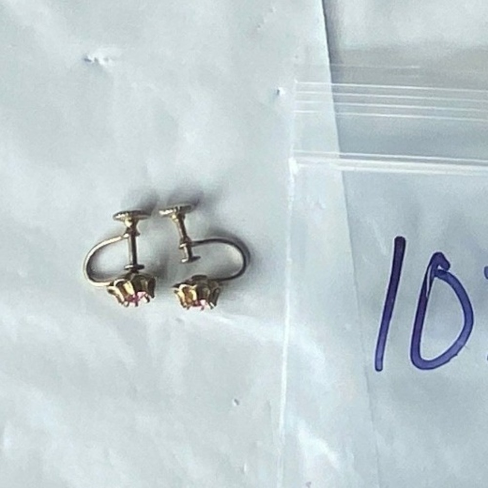 Vintage Gold Tone Flower Screw Back Earrings For Women